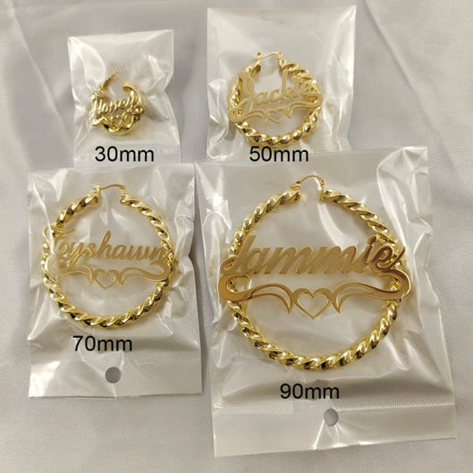 Personalized Twist Hoops
