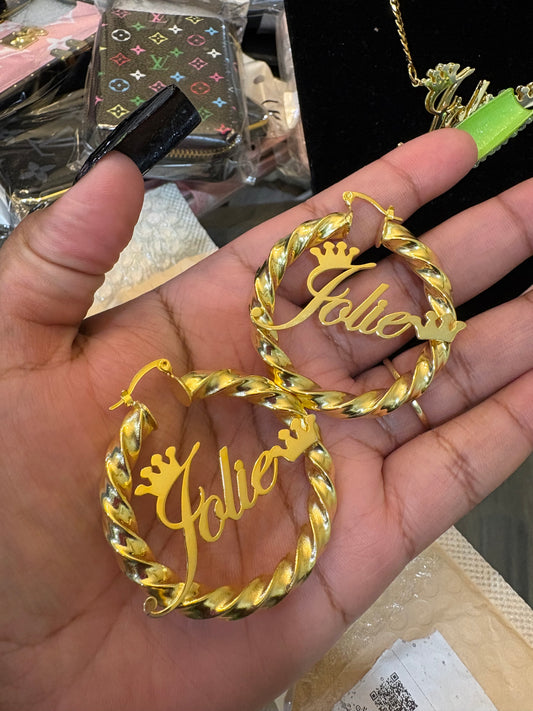 Personalized Twist Hoops