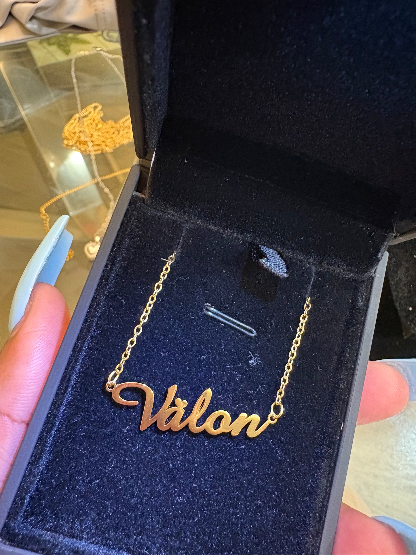 Custom heart name plate