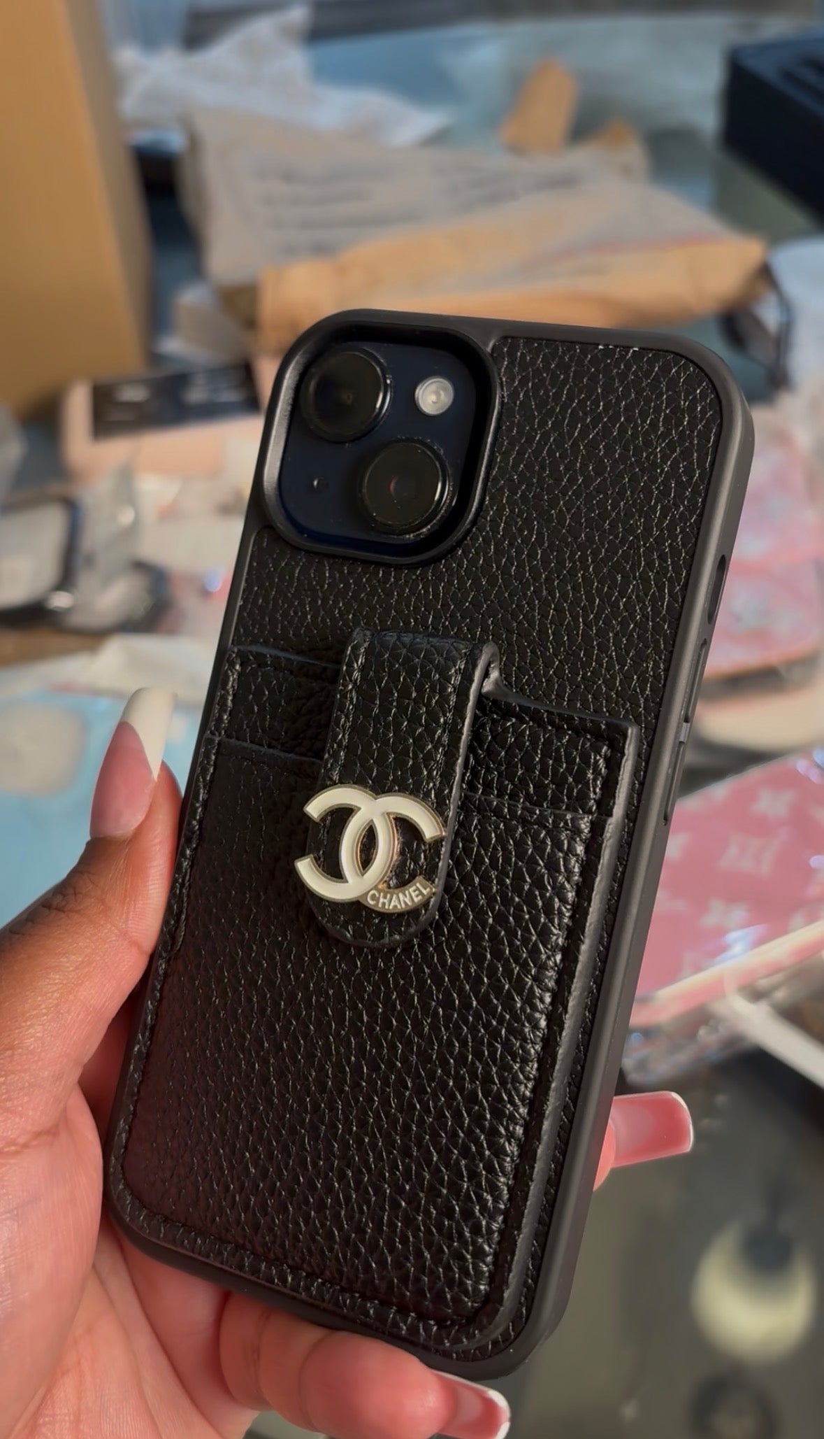 Black CC luxe phone case