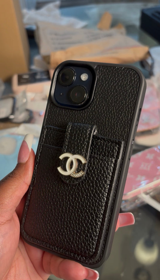 Black CC luxe phone case